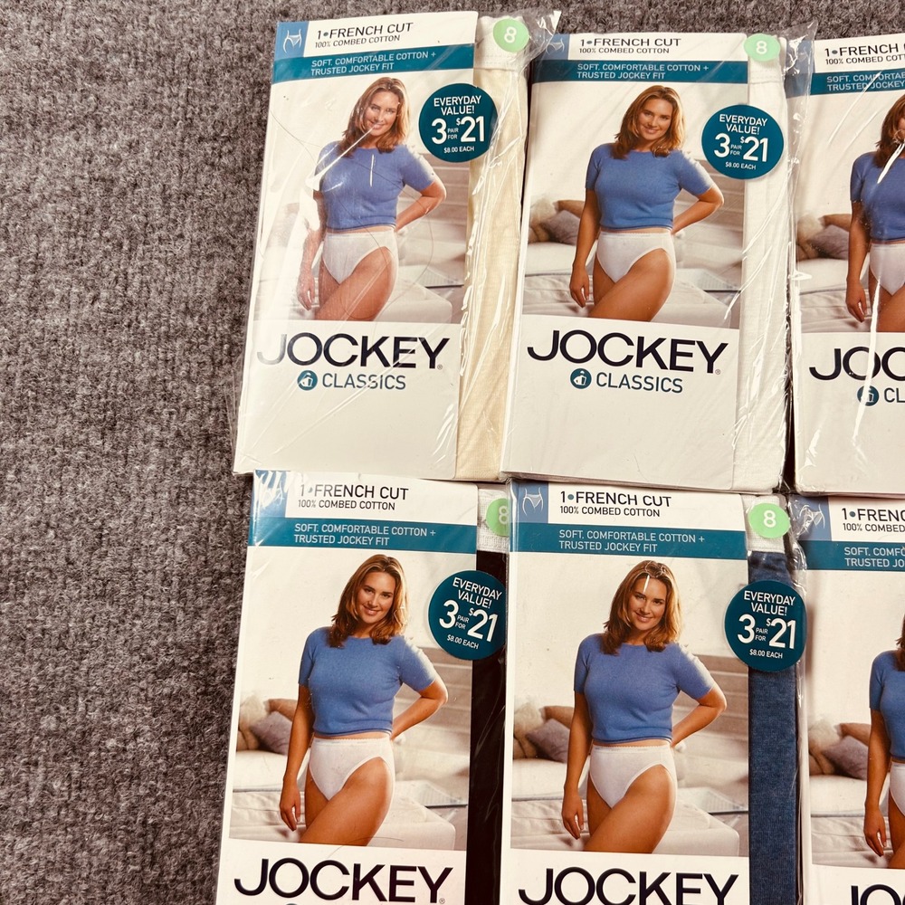 Jockey Classics French Cut 100% Combed Cotton Panties Size 8 Lot of 9 NIP - Picture 3 of 8